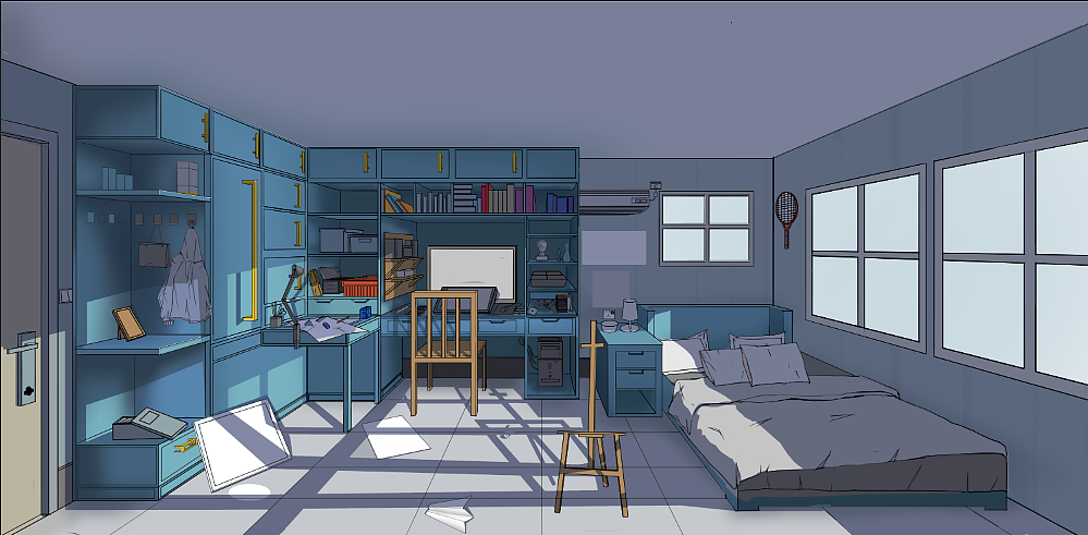 日系室內(nèi)場景繪畫步驟詳解