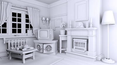 MAYA卡通室內(nèi)客廳場景建模與設(shè)施工程服務(wù)